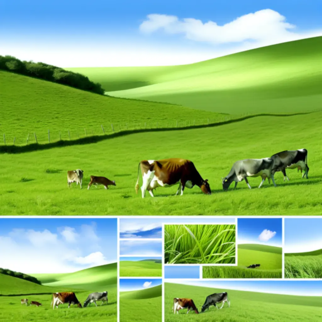 Groene weide met vee op een duurzame boerderij